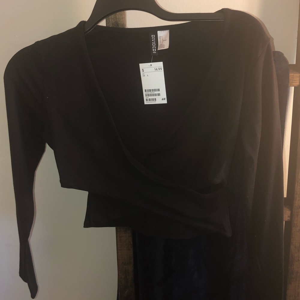 H&M long sleeve crop top